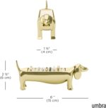 Umbra Dachsie Ring Holder - Gift for Weiner Dog Dachshund Doxie Lover - Jewelry Storage, Brass - Image 3