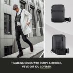 Kenneth Cole REACTION Ryder Coated Polyester Tech Crossbody Bag, Black - Image 3