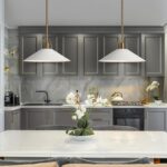 KSANA Pendant Lights Kitchen Island, 14'' Gold and White Pendant Light Fixtures, Modern Large Metal Kitchen Pendant Lighting Over Island - Image 3