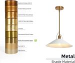 KSANA Pendant Lights Kitchen Island, 14'' Gold and White Pendant Light Fixtures, Modern Large Metal Kitchen Pendant Lighting Over Island - Image 6