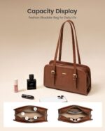 LOVEVOOK Swing Zip Shoulder Bag, Small Purses for Women Trendy Handbags, Mini Vintage Hobo Clutch Leather Tote - Image 5