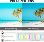 Face Shadow Polarized Sunglasses for Women, Cat Eye Sunglasses for Small Face Ladies Ultralight UV400 Protection - Image 5