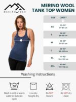 Merino Wool Tank Top Women - Active Merino Wool Undershirt Moisture Wicking Breathable Anti-Odor Lightweight Base Layer - Image 6