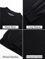 PJ PAUL JONES Mens Mock Turtleneck Sweater Long Sleeve Casual Pullover Sweater Slim Fit Basic Knit Tee - Image 6