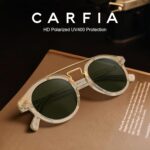 CARFIA Retro Acetate Small Face Polarized Sunglasses for Men Women Trendy Metal Double Bridge Round Sun Glasses CA3399L - Image 5