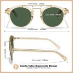CARFIA Retro Acetate Small Face Polarized Sunglasses for Men Women Trendy Metal Double Bridge Round Sun Glasses CA3399L - Image 6