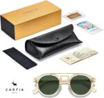 CARFIA Retro Acetate Small Face Polarized Sunglasses for Men Women Trendy Metal Double Bridge Round Sun Glasses CA3399L - Image 7