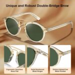 CARFIA Retro Acetate Small Face Polarized Sunglasses for Men Women Trendy Metal Double Bridge Round Sun Glasses CA3399L - Image 9