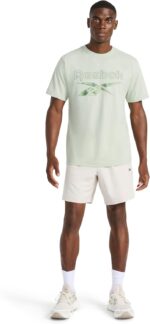 Reebok Men's Short Sleeve Graphic Crewneck T-Shirt, Standard Fit, Lightweight Cotton-Poly Fabric - Image 3
