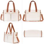 Canvas Tote Bag for Women, 15-Pockets Work Laptop Tote Purse Large Crossbody Nurse Teacher Bible Bag for School Travel Daily | with Strap & Zipper - Image 7