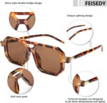 FEISEDY Vintage Square 70s Flat Aviator Sunglasses Women Men Classic Retro Stylish Frame UV400 Sunglasses B2622 - Image 5