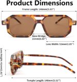 FEISEDY Vintage Square 70s Flat Aviator Sunglasses Women Men Classic Retro Stylish Frame UV400 Sunglasses B2622 - Image 6
