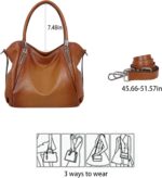 HESHE Leather Shoulder Purses for Women Tote Handbags Top Handle Bags Designer Satchel Handbag Ladies Hobo Bag Crossbody Bags - Image 6