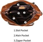HESHE Leather Shoulder Purses for Women Tote Handbags Top Handle Bags Designer Satchel Handbag Ladies Hobo Bag Crossbody Bags - Image 7