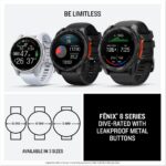 Garmin fēnix® 8 – 51 mm, AMOLED, Sapphire, Premium Multisport GPS Smartwatch, Long-Lasting Battery Life, Dive-Rated, Built-in LED Flashlight, Titanium with Spark Orange/Graphite Band - Image 6