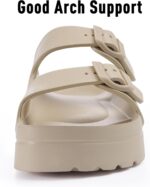 Goosecret Women's Comfortable Arch Support Walking Platform Sandals | Lightweight Chunky Slip-On Foam Slides with Adjustable Buckle, Sandals for Beach and Daily Wear - Image 6