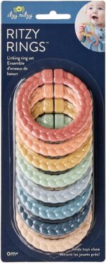 Itzy Ritzy Linking Ring Set – Set of 8 Braided, Rainbow-Colored Versatile Linking Rings – Attach to Baby's Car Seat, Stroller & Activity Gym to Keep Toys Nearby – Rainbow - Image 4