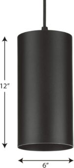 Progress Lighting P500356-031 6IN CYL RNDS Cylinder, Black, 12.00x6.00x6.00 - Image 8