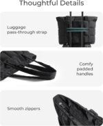 BAGSMART Expandable Tote Bag for Women, Puffer Work Tote Handbag, Quilted Carry On Bag for Travel Gym - Image 7