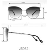 Jessica Simpson Women's Flush Lens, Metal, Chic, Refined Metal, Elegant Cat Eye Sunglasses with UV400 Protection - Image 3