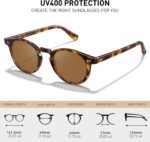 AVAWAY Small Face Womens Mens Sunglasses Polarized – Round Acetate Frame UV400 Protection for Driving Vacation Summer Outings - Image 5