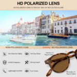 AVAWAY Small Face Womens Mens Sunglasses Polarized – Round Acetate Frame UV400 Protection for Driving Vacation Summer Outings - Image 6