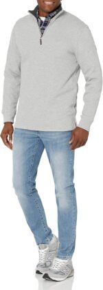 Amazon Essentials Men's Quarter-Zip French Rib Mock Neck Sweater, Casual Wear - Image 4