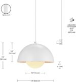 Globe Electric Amelia 1-Light Plug-in Pendant Lighting, Matte White, White Glass Shade, Bulb Not Included - Image 6