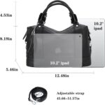 HESHE Womens Genuine Leather Purse Satchel Tote Bags Ladies Real Leather Bags Crossbody Handbags - Image 4