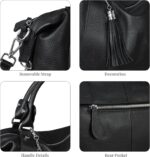 HESHE Womens Genuine Leather Purse Satchel Tote Bags Ladies Real Leather Bags Crossbody Handbags - Image 7