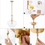 JONATHAN Y 13.25" Brass Gold/Clear Mid-Century Modern 1-Light LED Pendant Light Fixture, Adjustable Schoolhouse Hanging Lamp for Kitchen Island, Clear Glass Shade, LED Bulb Included (JYL6401C) - Image 6