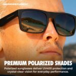 grinderPUNCH Polarized Square Sunglasses for Men UV400 Protection Driving Fishing Sunglasses Mens Shades Mirrored Sunglasses - Image 3