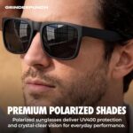 grinderPUNCH Polarized Square Sunglasses for Men UV400 Protection Driving Fishing Sunglasses Mens Shades Mirrored Sunglasses - Image 8