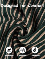 COOFANDY Mens Knit Button Down Shirts Short Sleeve Polo Shirt Vintage Striped Casual Shirts - Image 6