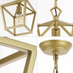 JONATHAN Y 8" Gold Painting Lantern Pendant Light, 1-Light Pagoda Style Metal Cage Farmhouse Hanging Ceiling Fixture for Kitchen Island, LED Bulb Included (JYL7618B) - Image 3
