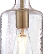 Westinghouse 6371400, Antique Brass Finish with Clear Textured Glass Carmen One-Light Indoor Mini Pendant, 120 Volts - Image 3