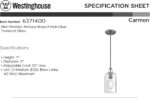 Westinghouse 6371400, Antique Brass Finish with Clear Textured Glass Carmen One-Light Indoor Mini Pendant, 120 Volts - Image 5
