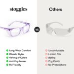 Stoggles Square Z87.1 Certified Polycarbonate Wide Fit Safety Glasses, Scratch & Shatter-Proof, Blue-Light & UV Blocking Lens, Top & Side Shields, Anti-Fog Dip Coated, Protective & Stylish Eyewear - Image 6