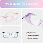 Stoggles Square Z87.1 Certified Polycarbonate Wide Fit Safety Glasses, Scratch & Shatter-Proof, Blue-Light & UV Blocking Lens, Top & Side Shields, Anti-Fog Dip Coated, Protective & Stylish Eyewear - Image 8
