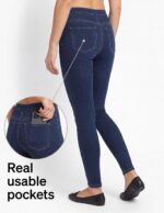 no nonsense Women’s Classic Denim Leggings, Jeggings for Women with Real Back Pockets, High Waisted Stretch Jeans - Image 5
