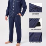 BAMBOO COOL Mens Pajama Set Bamboo Viscose Cotton Soft Lightweight Loungewear Sleepwear Long Sleeve and Pants with Pockets - Image 5