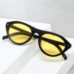 Sunglasses Women Cat Eye Fashion Oval Sun Glasses Rivets Shades - Image 2