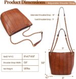 Vegan Leather Purses for Women, Faux Leather Handbags for Women, Bucket Purse, Top Handle Bag - Image 3
