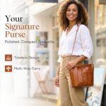 Vegan Leather Purses for Women, Faux Leather Handbags for Women, Bucket Purse, Top Handle Bag - Image 6