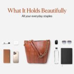 Vegan Leather Purses for Women, Faux Leather Handbags for Women, Bucket Purse, Top Handle Bag - Image 9