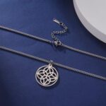 Infinity Dara Celtic Knot Necklace for Women Men Celtic Witches Knot Pendant Necklace Chain for Men Stainless Steel Irish Talisman Pagan Wiccan Jewelry Birthday Gift - Image 4