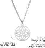Infinity Dara Celtic Knot Necklace for Women Men Celtic Witches Knot Pendant Necklace Chain for Men Stainless Steel Irish Talisman Pagan Wiccan Jewelry Birthday Gift - Image 6