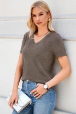 Arach&Cloz Women's Wool Blend Spring Summer Lightweight Business Casual Sweater Tops 2026 - Image 5