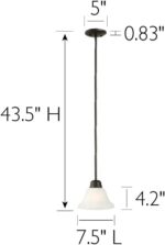 Design House 514513 Millbridge Traditional 1-Light Indoor Dimmable Mini Pendant with Alabaster Glass Shade for Kitchen island bar Bar, Oil Rubbed Bronze - Image 3