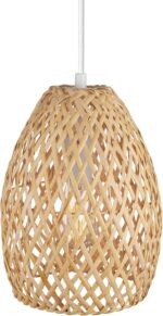 Globe Electric x Novogratz 61090 1-Light Pendant Light Fixture, Light Twine Shade, White Socket, Adjustable Cloth Cord Height, Modern Hanging Lights for Kitchen Island, Hallway, or Dining Room - Image 5